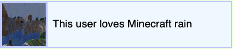 This user loves Minecraft rain