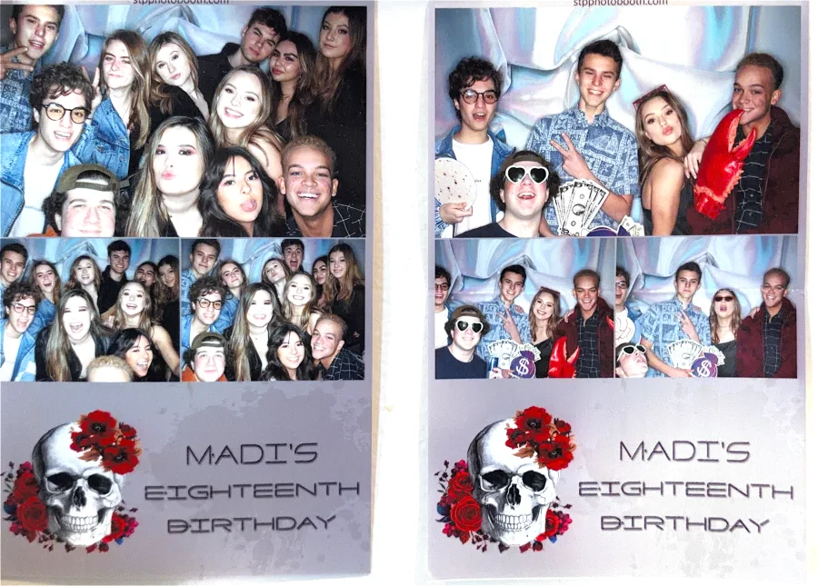 A photo booth strip from Madi's eighteenth birthday