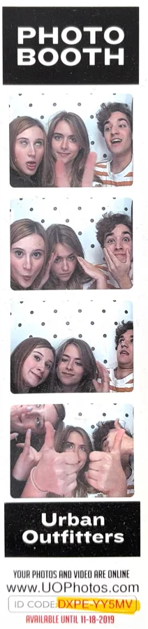 An Urban Outfitters photo booth strip
