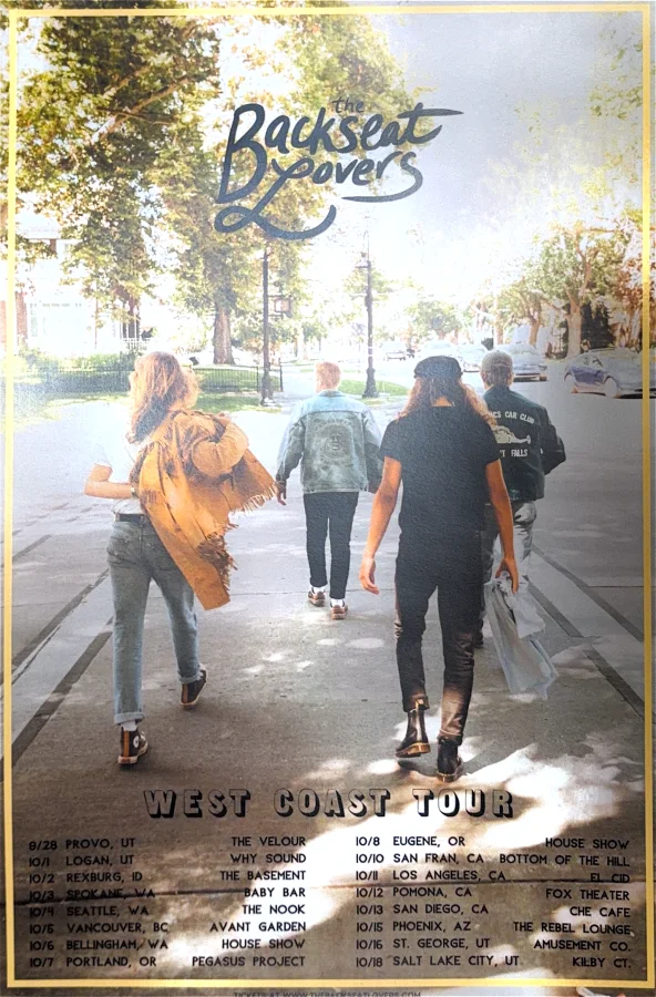 The Backseat Lovers West Coast Tour poster